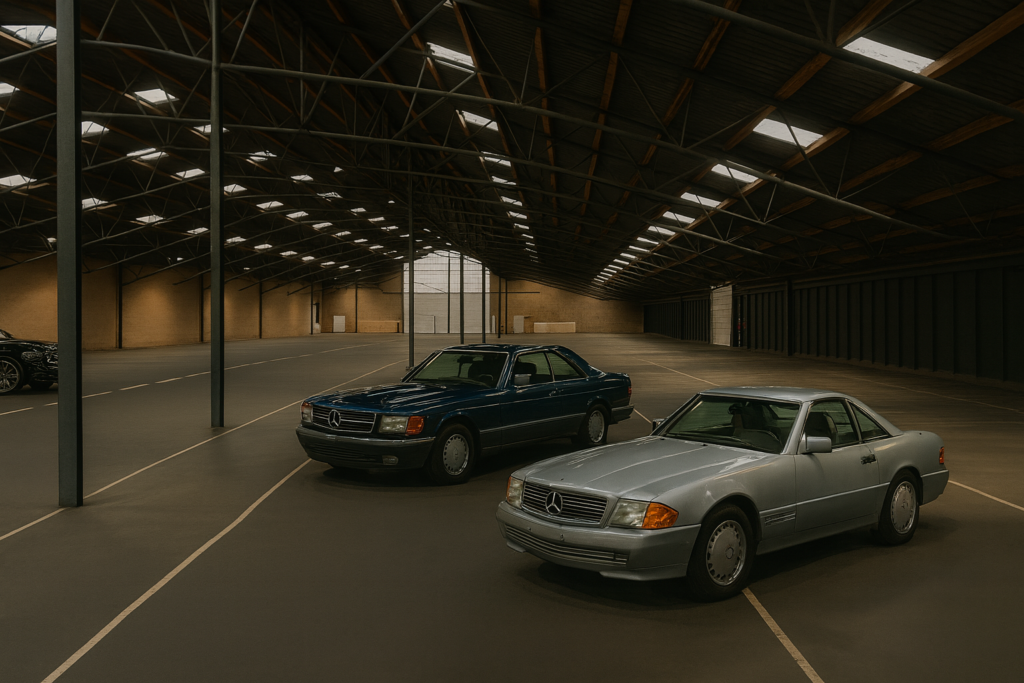 cars parking in a garage